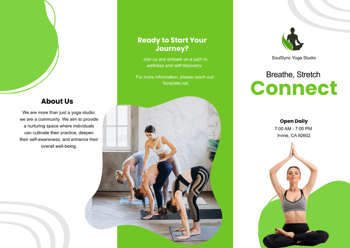 Yoga Studio Pamphlet Template