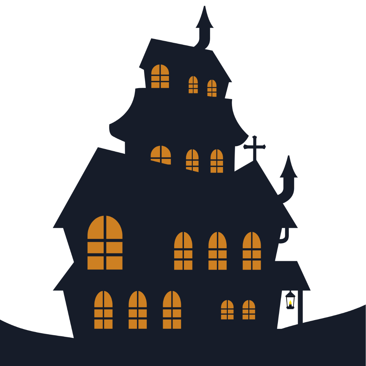 Free Haunted House Halloween Clipart Template