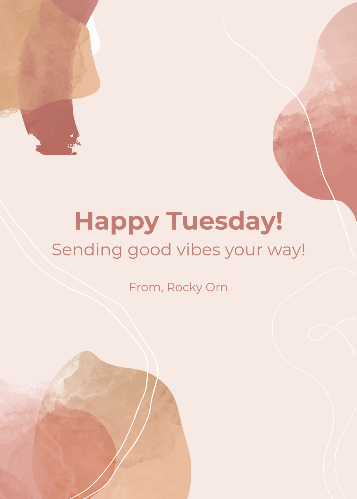 Tuesday Greeting Card Template