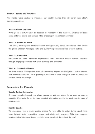 Free Day Care Letter Template to Edit Online