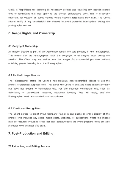 Free Event Planner Photography Contract Template to Edit Online