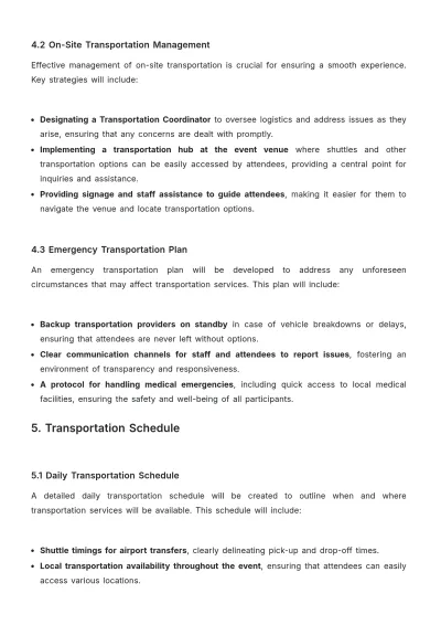 Free Event Planner Transportation Plan Template to Edit Online