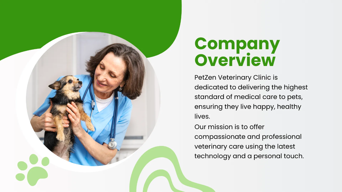 Free Veterinary Clinic Presentation Template to Edit Online