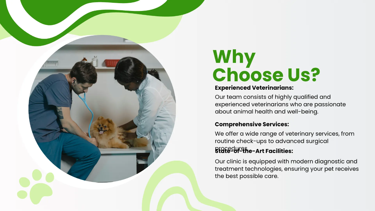 Free Veterinary Clinic Presentation Template to Edit Online