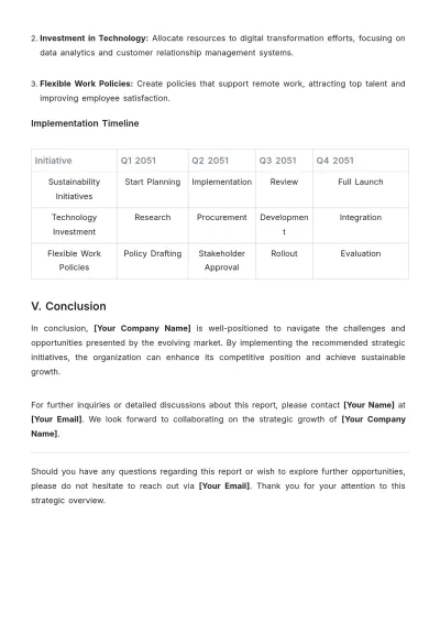 Free Sample Strategic Report Template to Edit Online