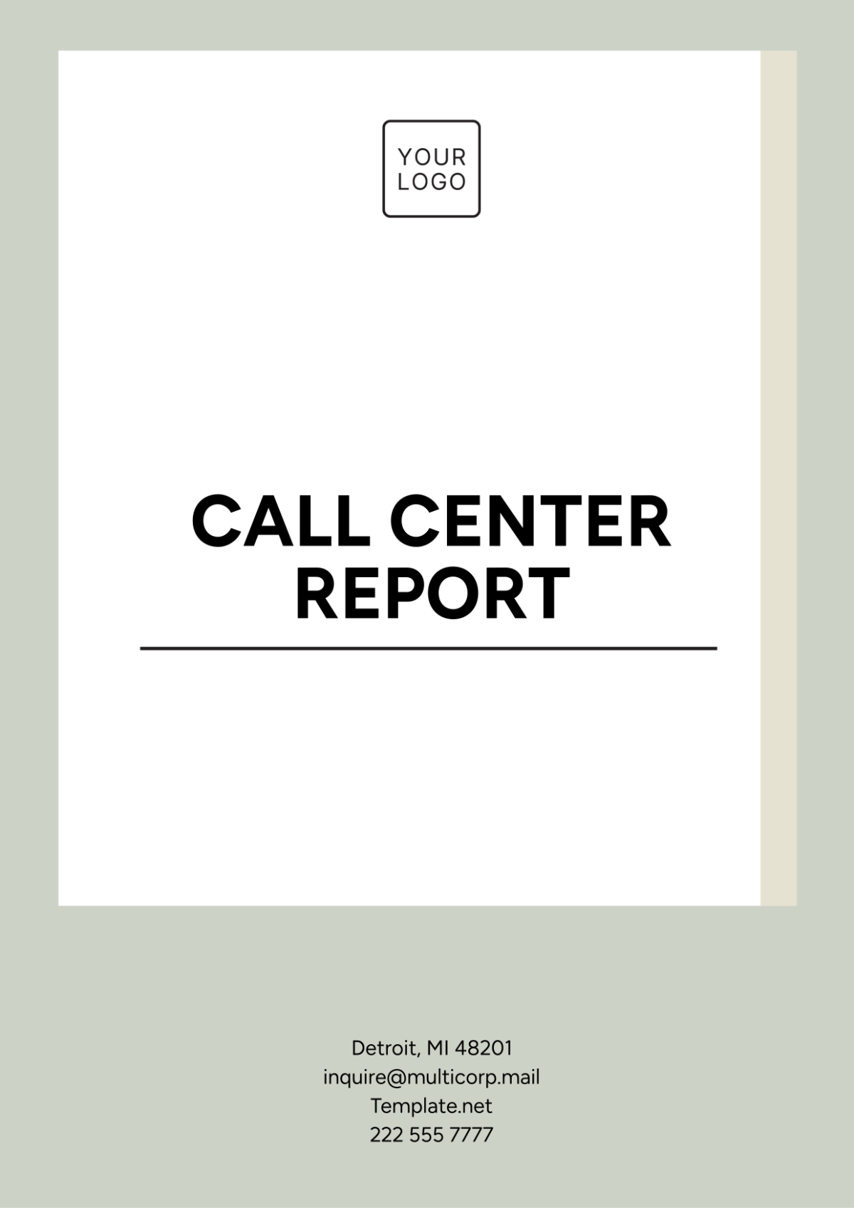 Call Center Report Template - Edit Online & Download