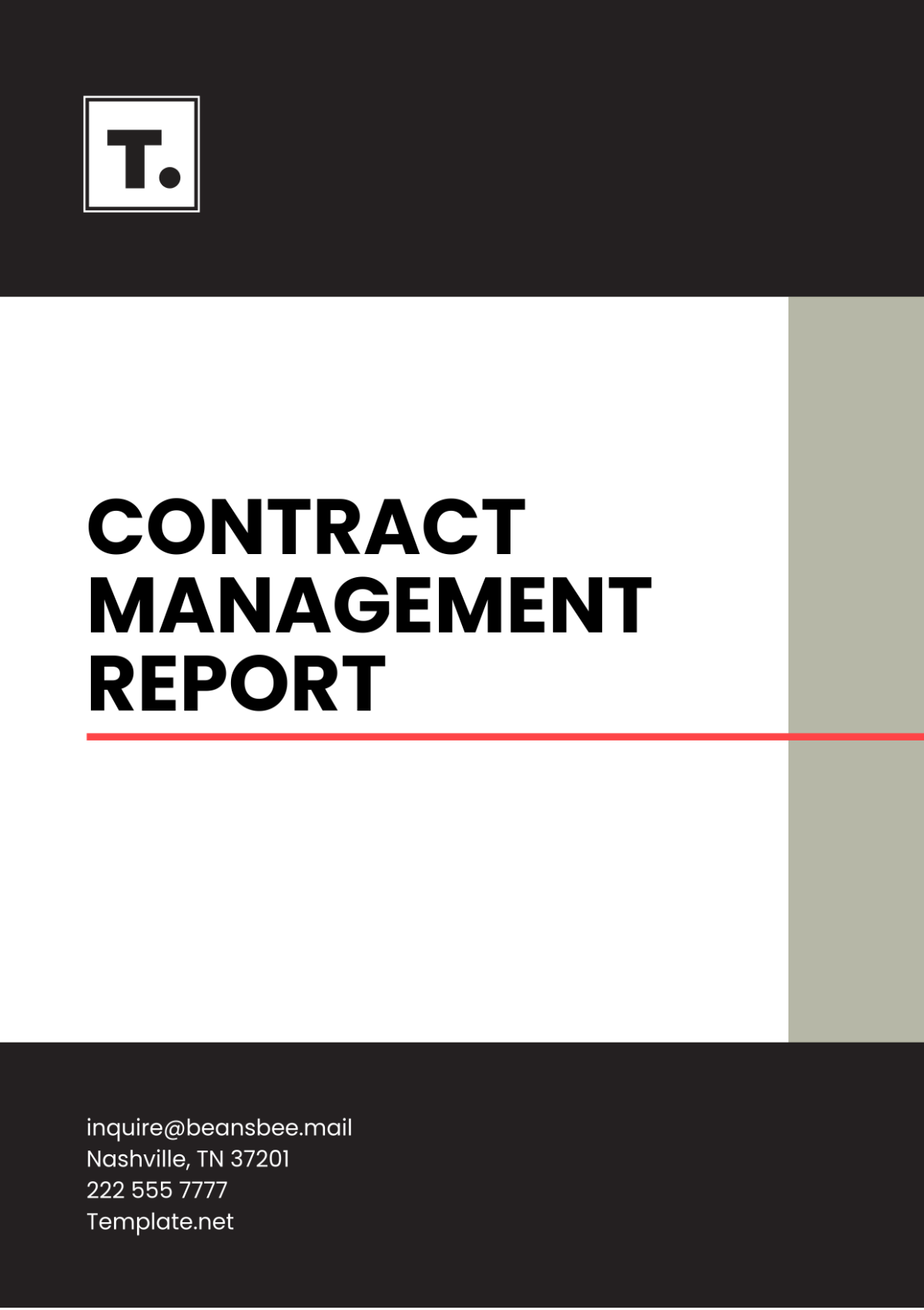 Contract Management Report Template - Edit Online & Download