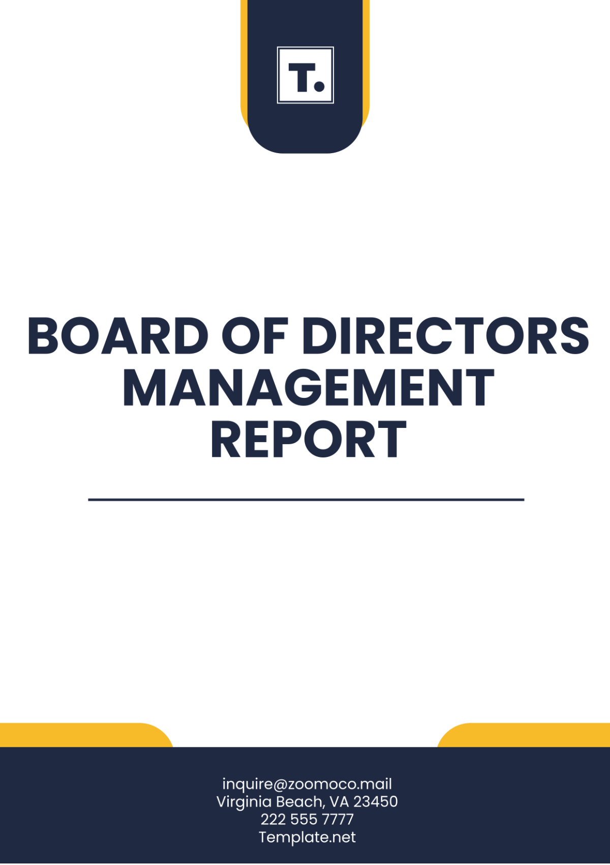 Board of Directors Management Report Template - Edit Online & Download