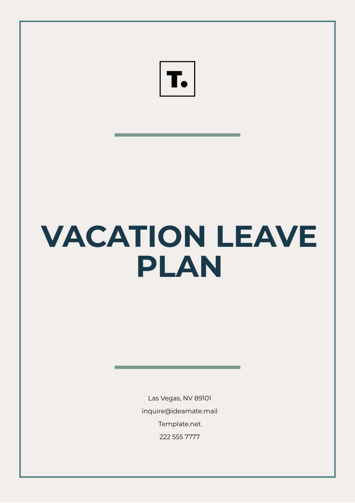 Vacation Leave Plan Template - Edit Online & Download