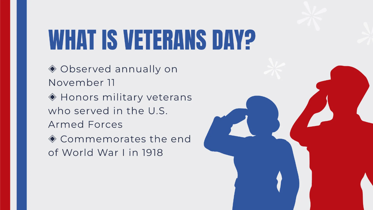 Free Veterans Day Presentation Template to Edit Online