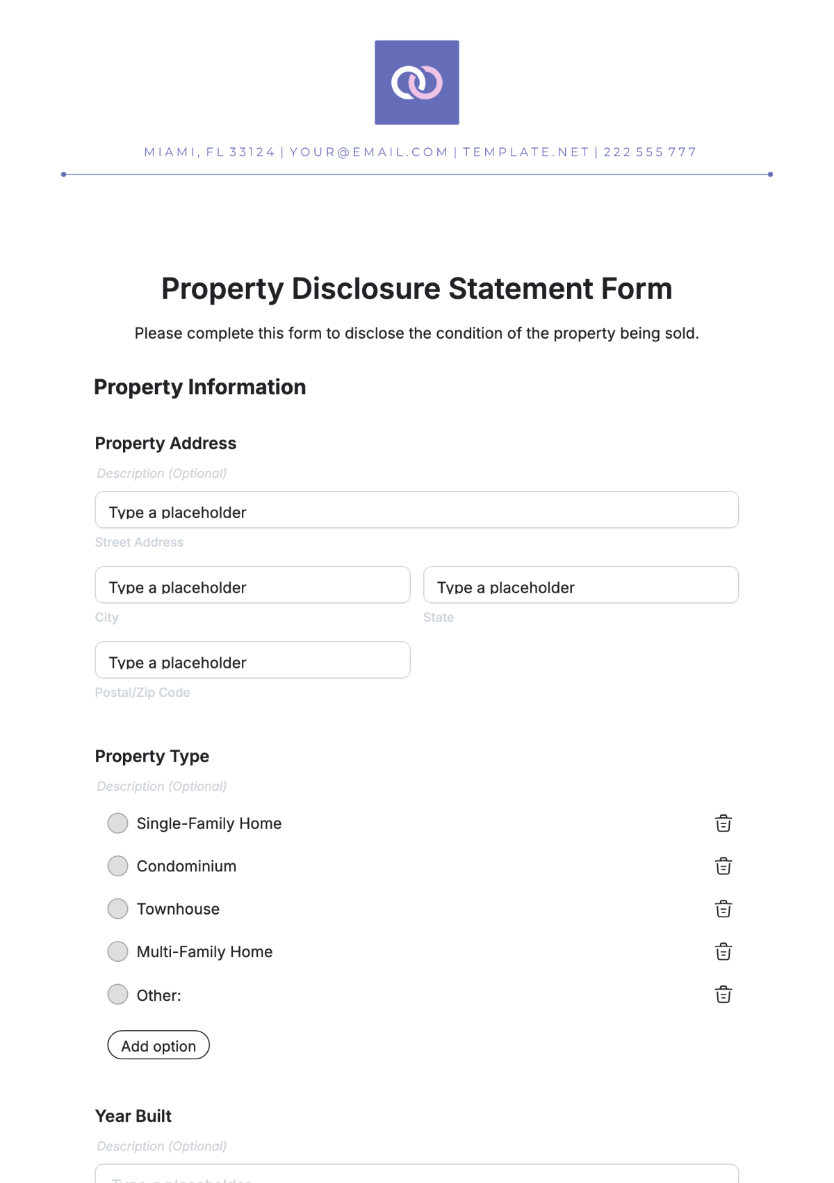 Property Disclosure Statement Form Template - Edit Online & Download