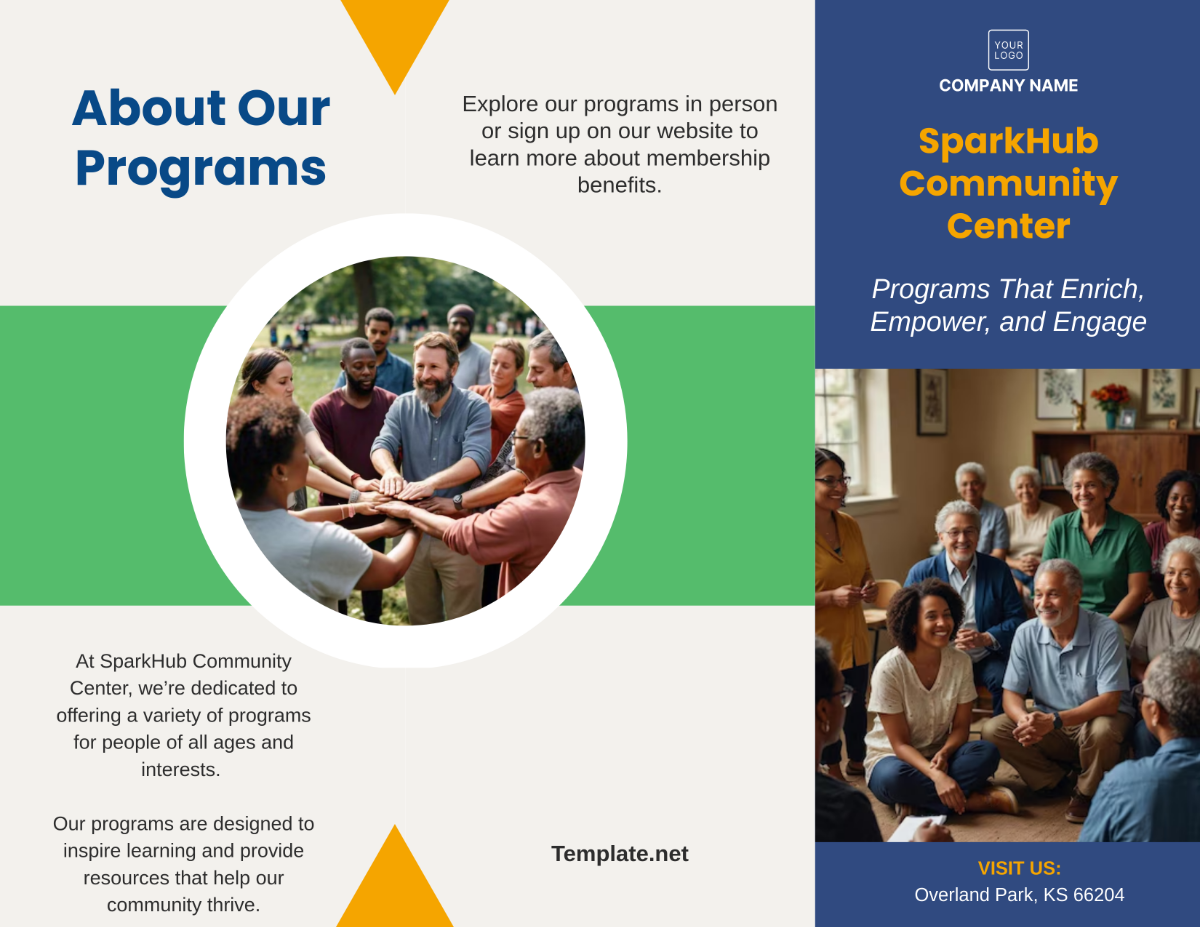 Community Center Program Brochure Template - Download | Template.net