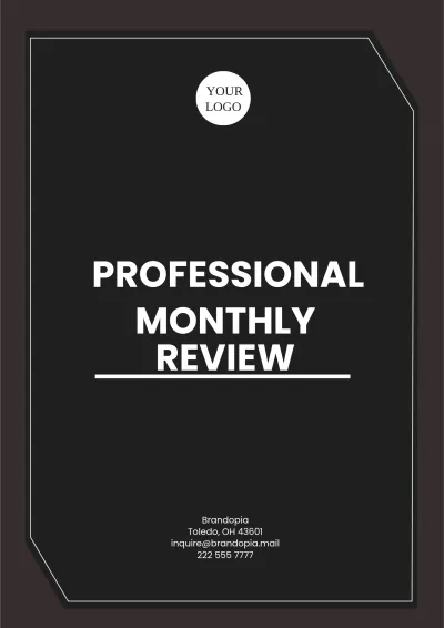 Free Professional Monthly Review Template to Edit Online