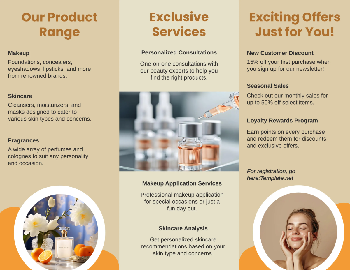 Free Cosmetic Store Brochure Template to Edit Online