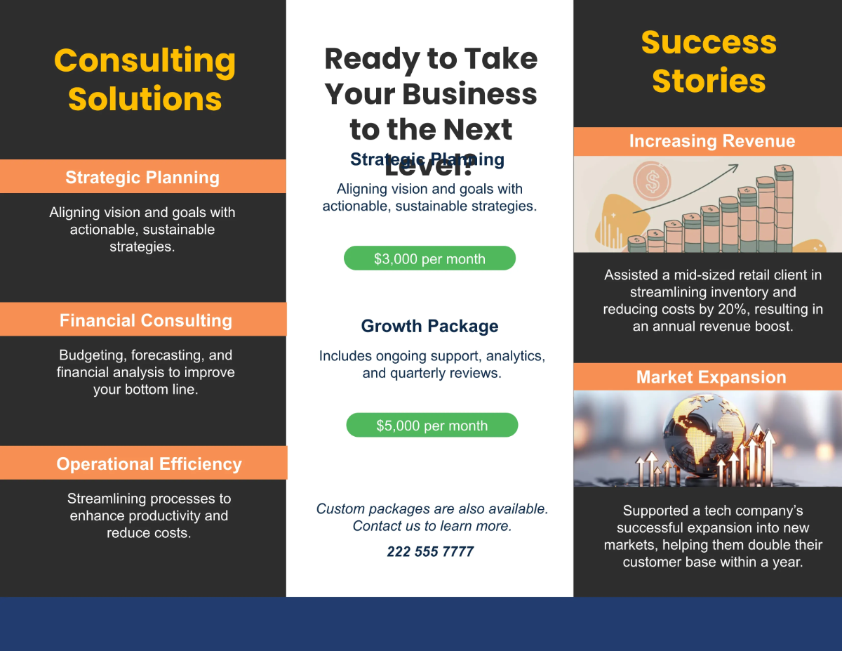 Free Consulting Firm Brochure Template to Edit Online