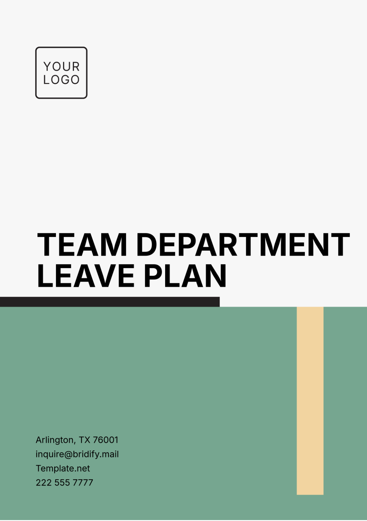 Team Department Leave Plan Template