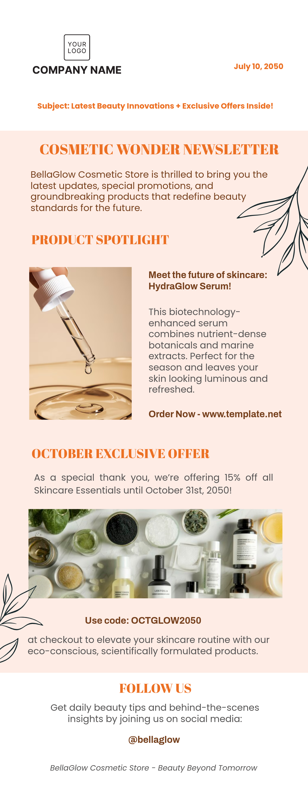 Cosmetic Store Email Newsletter