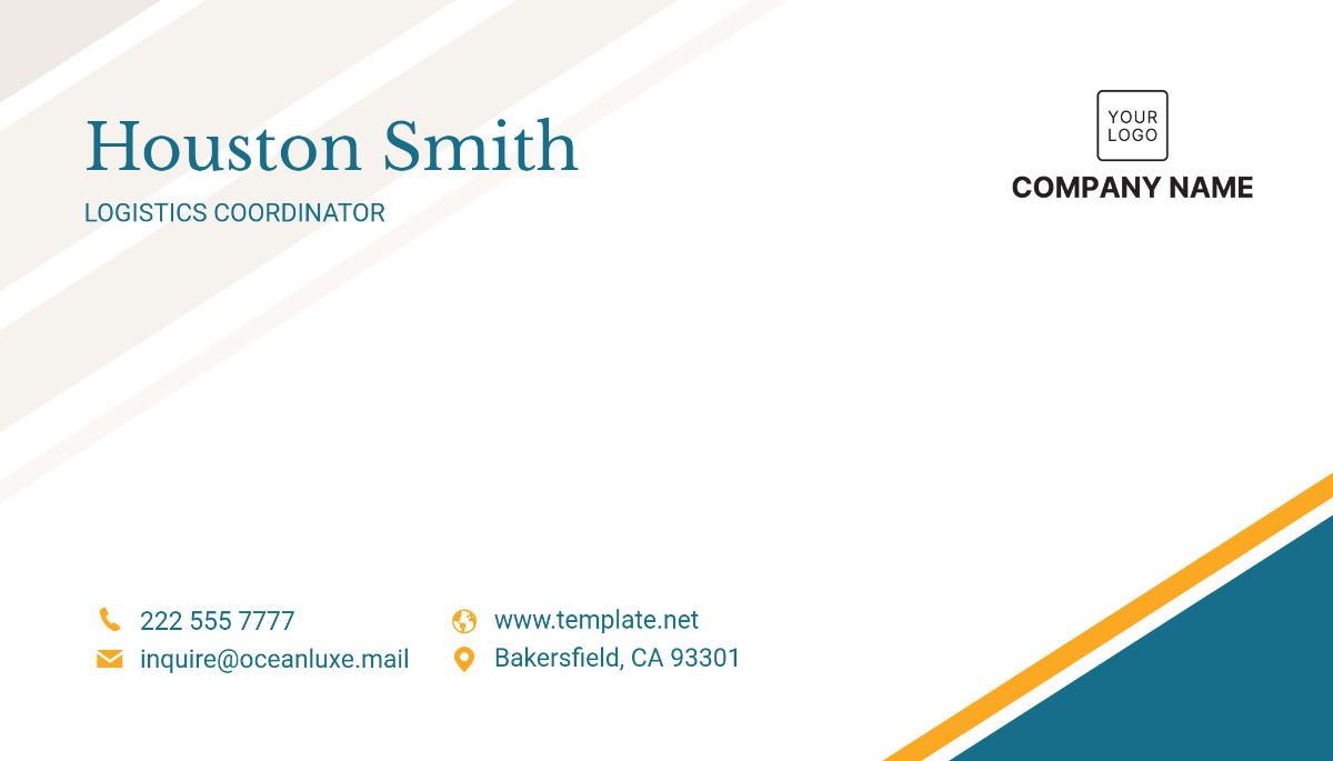 Shipping Company Business Card Template