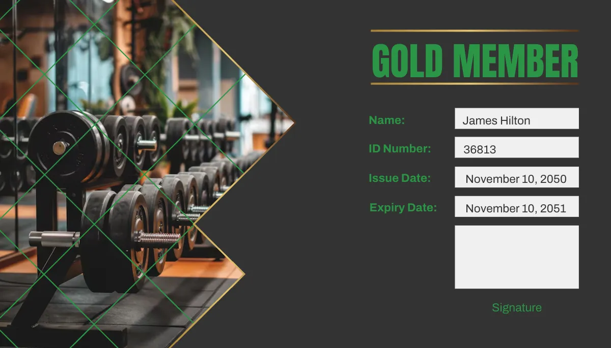 Free Fitness Center Membership Card Template to Edit Online