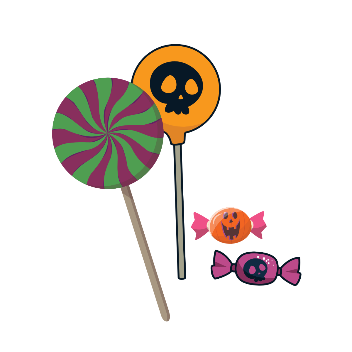 Creative Halloween Candy Clipart Template