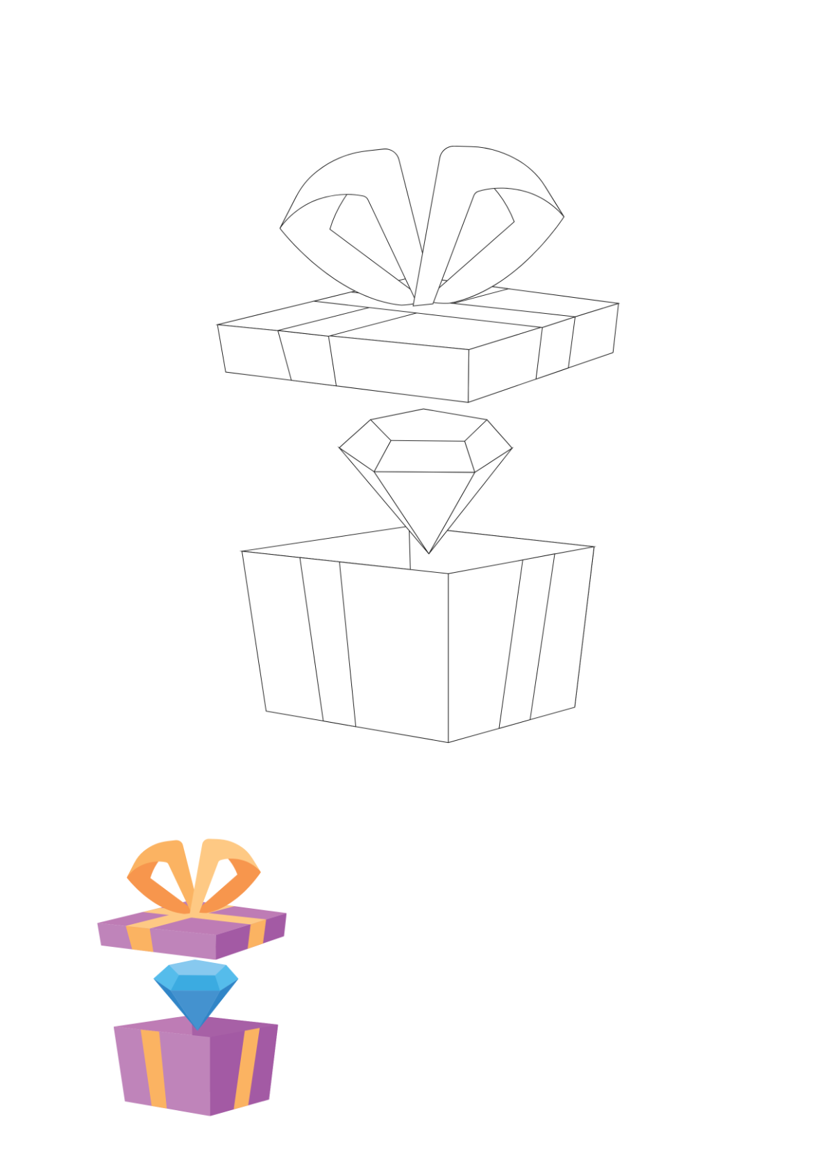 Diamond Birthday Coloring Page