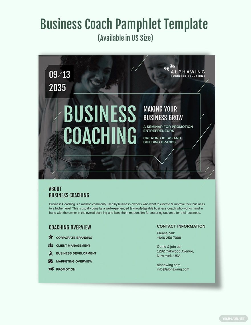 Business Coach Pamphlet Template