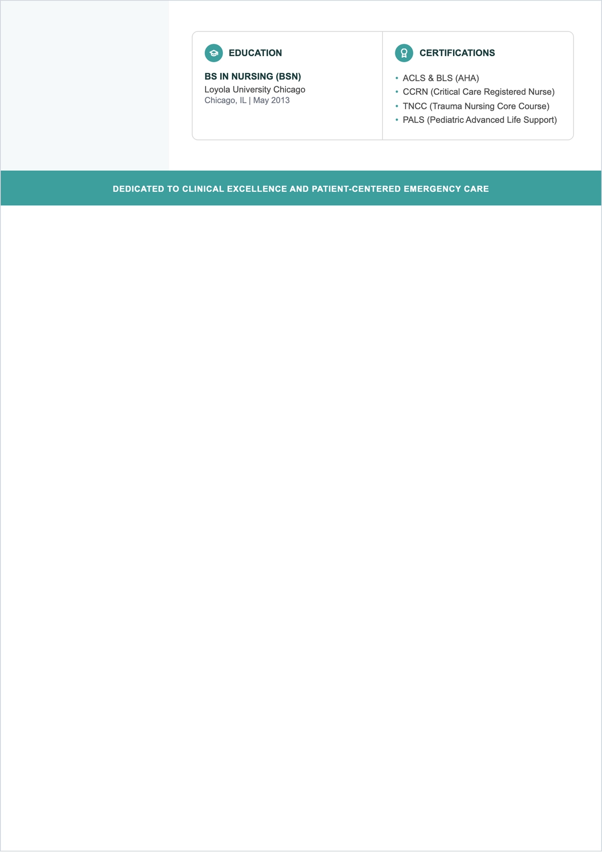 Free Medical Professional ATS Resume Template, AI Resume Builder