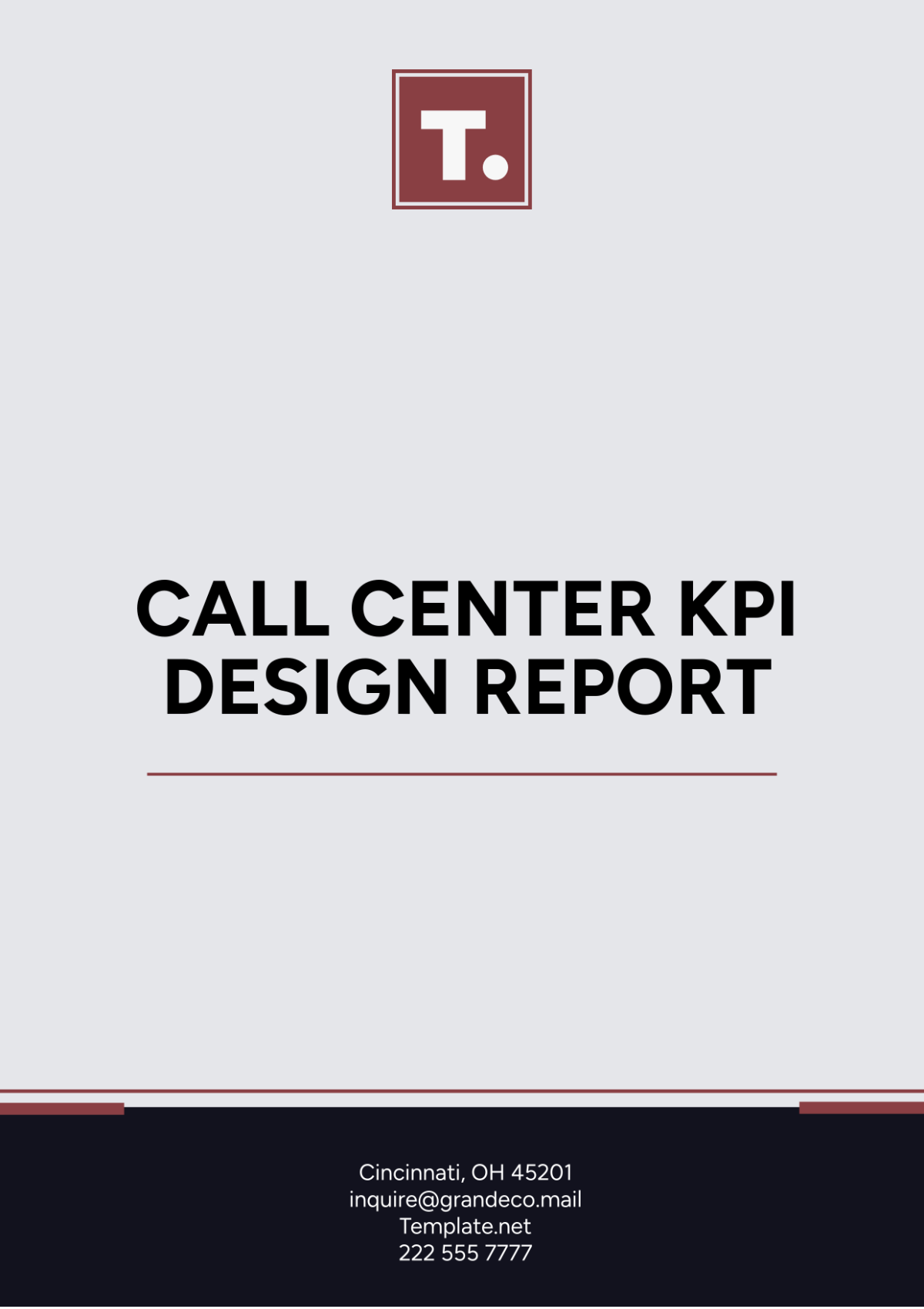 Call Center KPI Design Report Template - Edit Online & Download