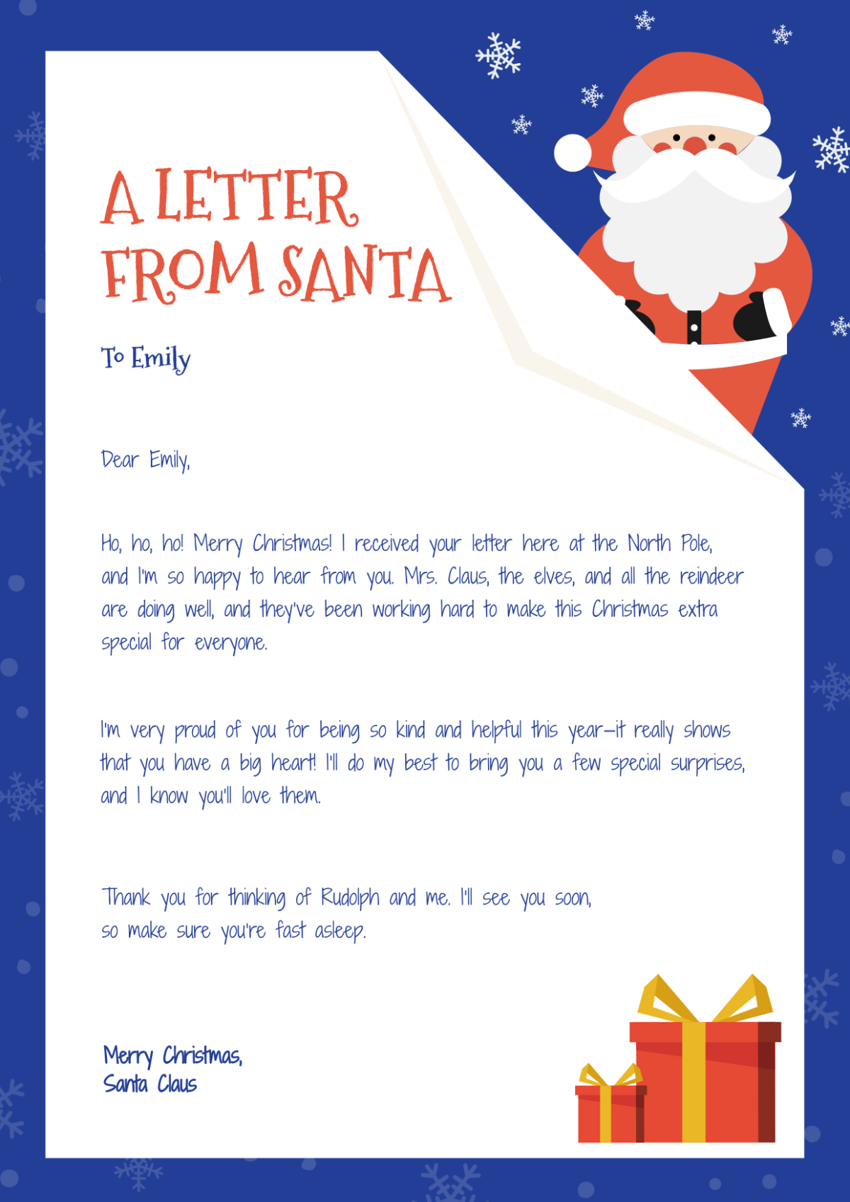 Handwritten Santa Letter Template - Edit Online & Download