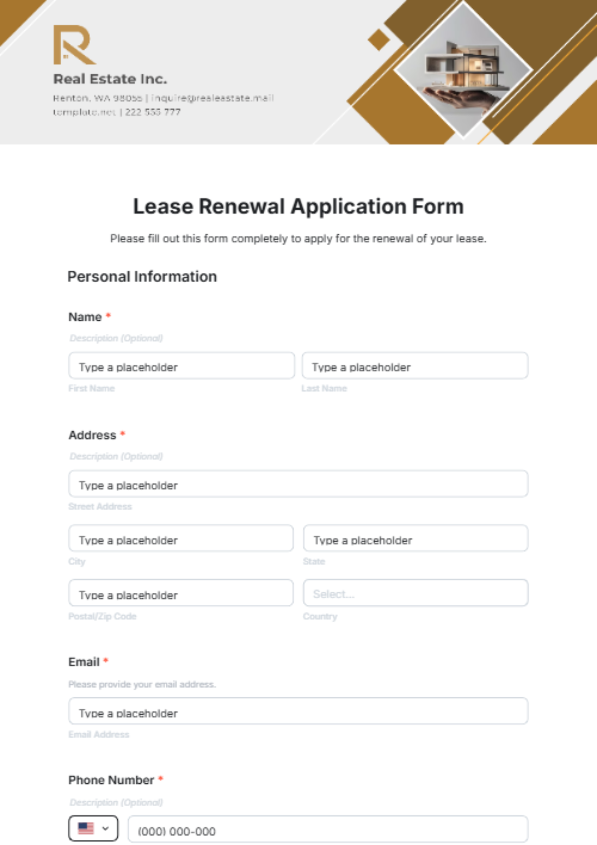 Lease Renewal Application Form Template - Edit Online & Download