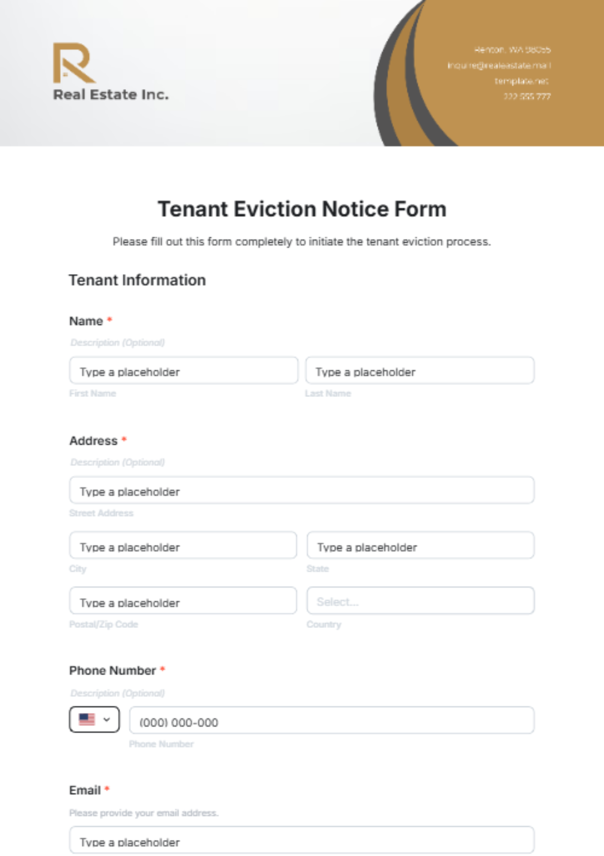 Tenant Eviction Notice Form Template - Edit Online & Download