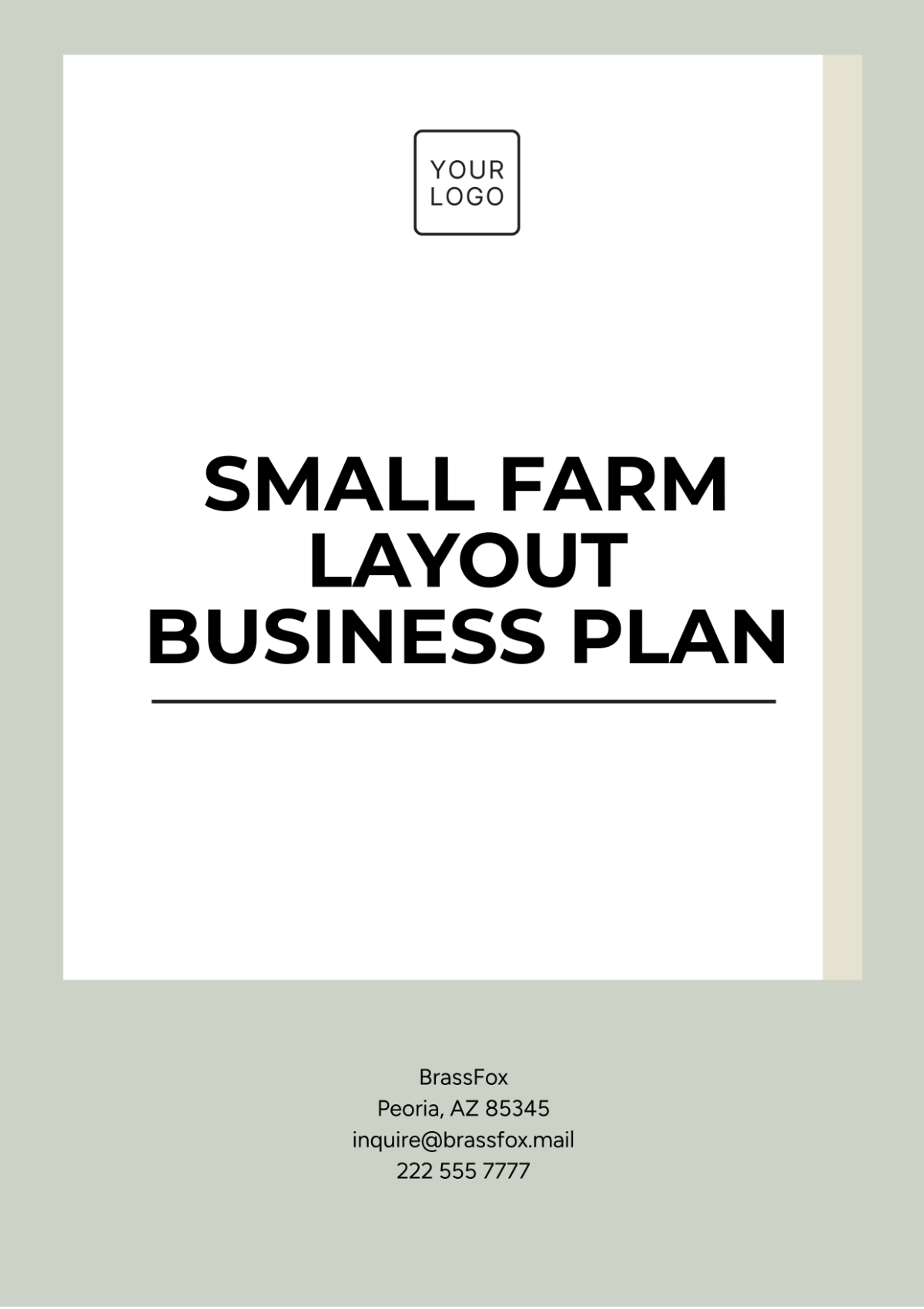 Small Farm Layout Business Plan Template - Edit Online & Download