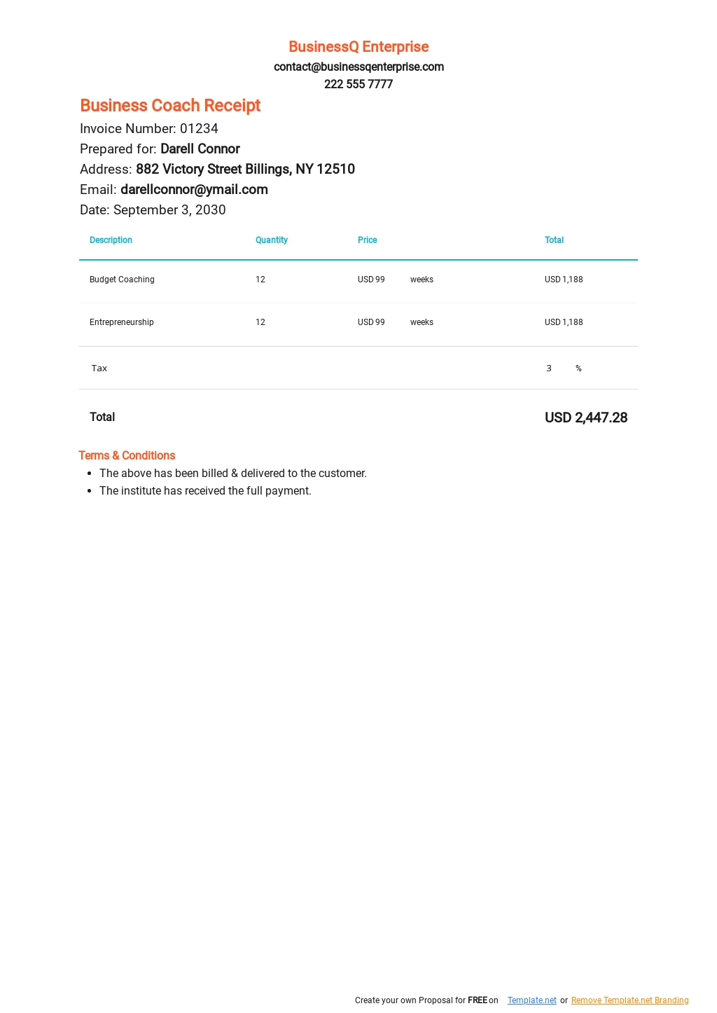 task coach invoices