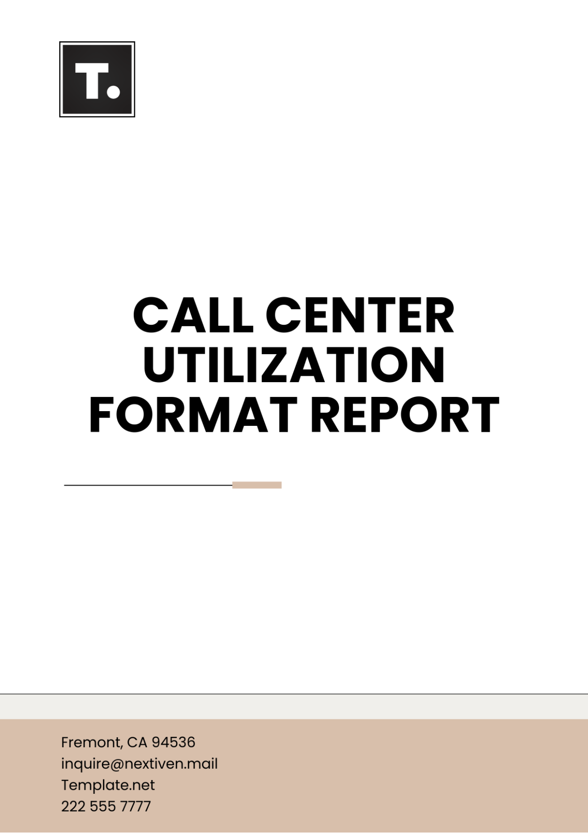 Call Center Utilization Format Report Template - Edit Online & Download