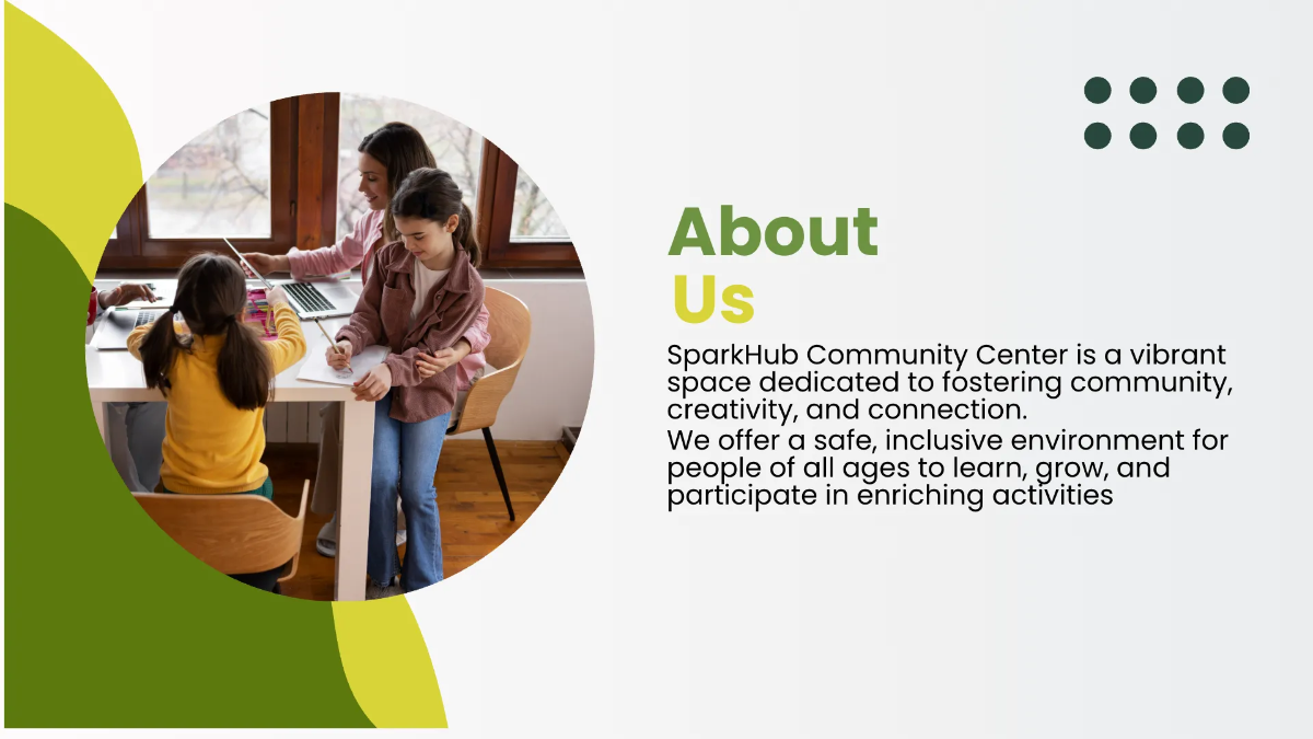 Free Community Center Presentation Template to Edit Online