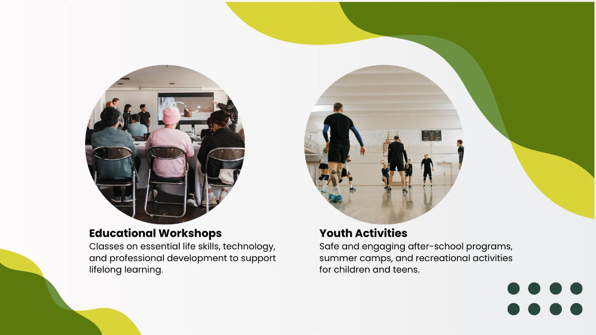 Free Community Center Presentation Template to Edit Online