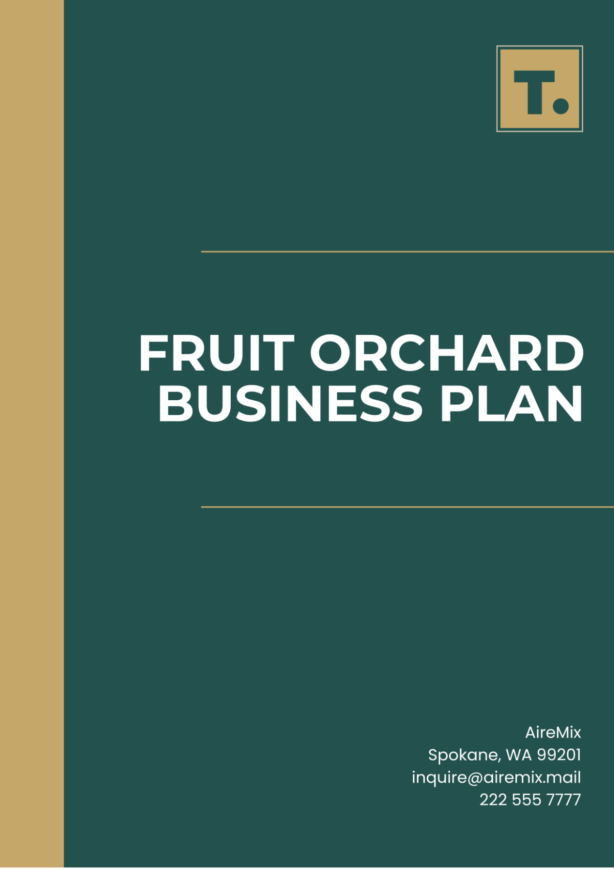 Fruit Orchard Business Plan Template - Edit Online & Download