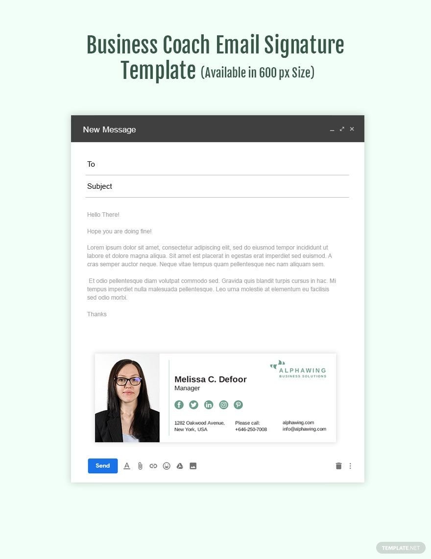 Business Coach Email Signature Template
