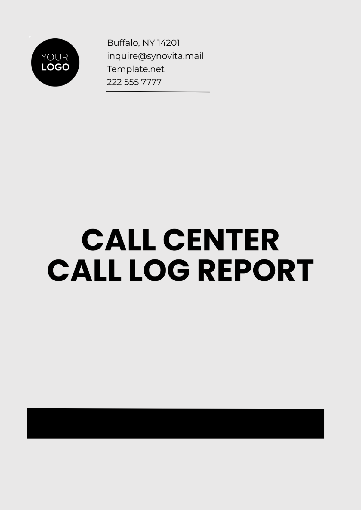 Call Center Call Log Report Template - Edit Online & Download