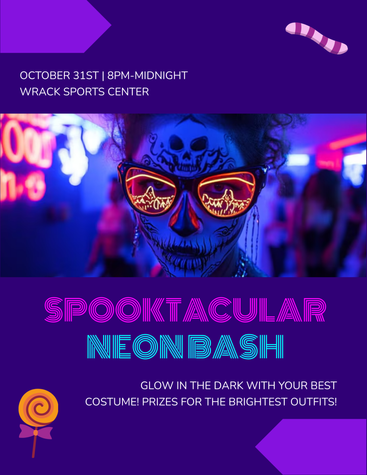 Neon Halloween Flyer Template - Edit Online & Download