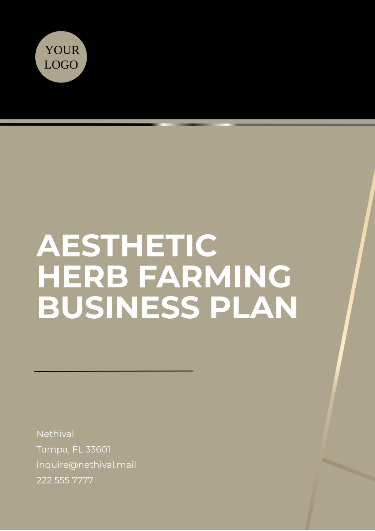 Aesthetic Herb Farming Business Plan Template