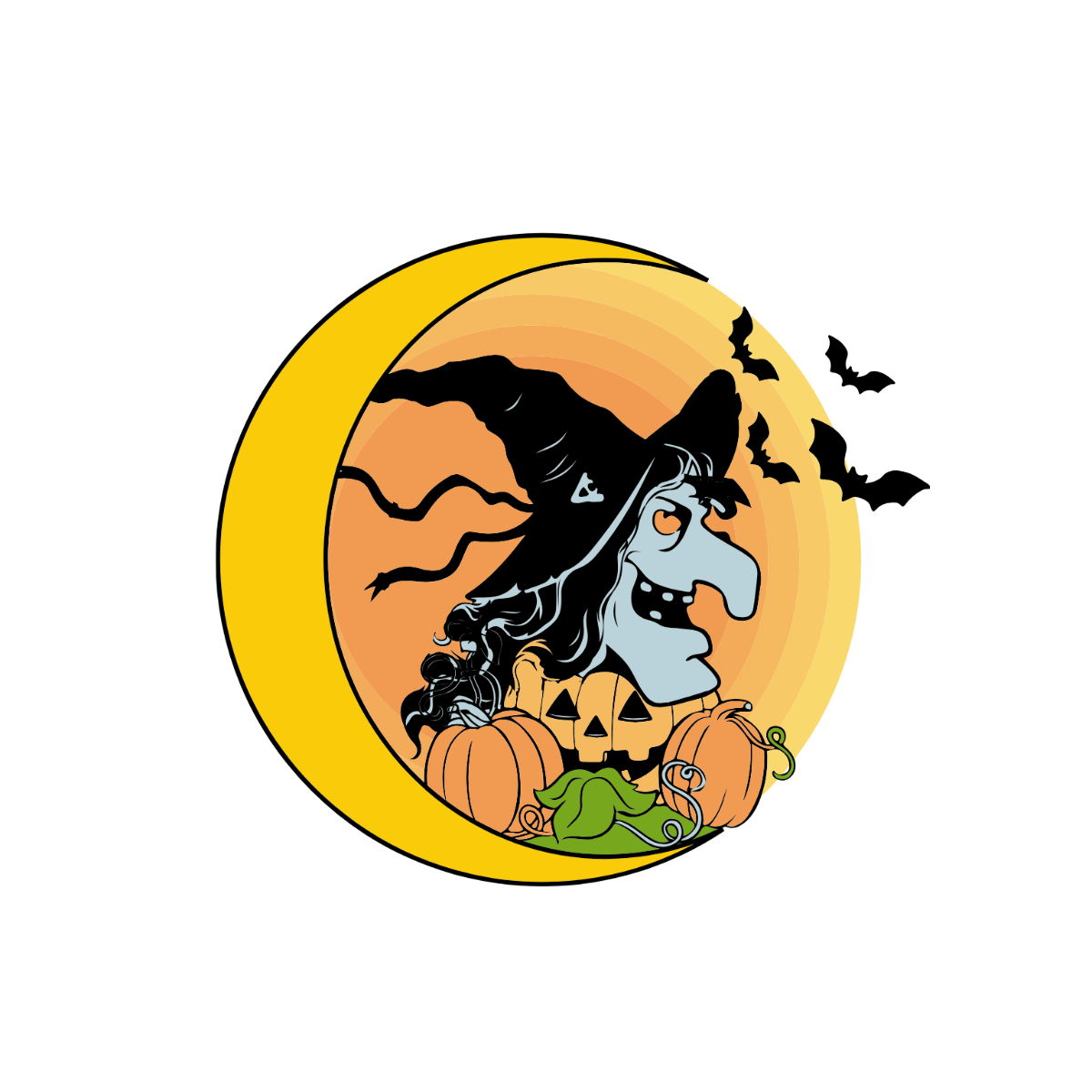 Modern Halloween Witch Clipart Template - Edit Online & Download