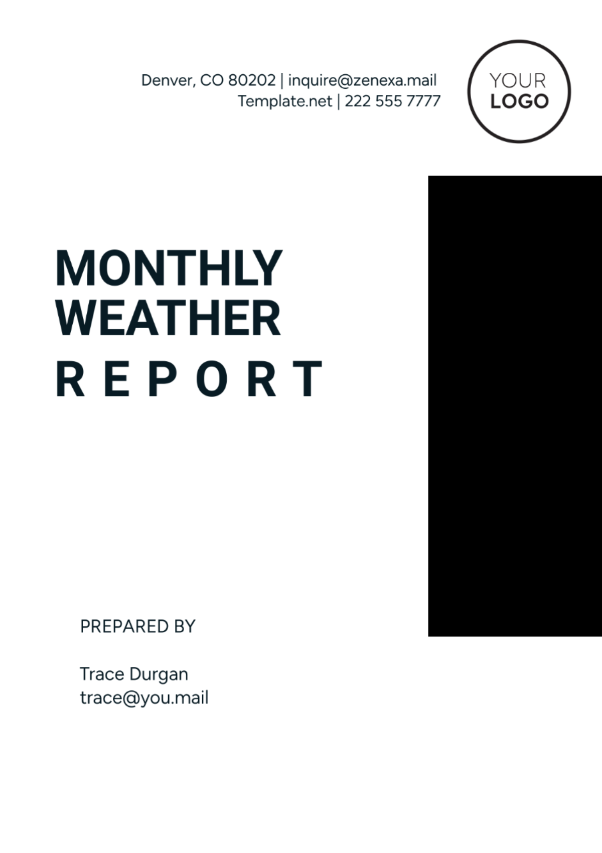 Monthly Weather Report Template - Edit Online & Download