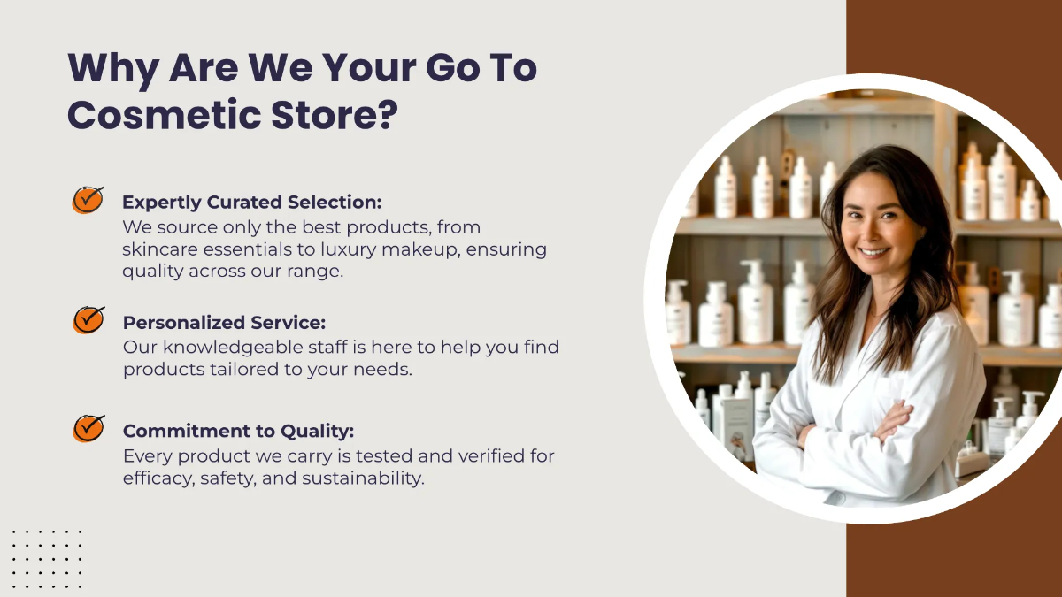 Free Cosmetic Store Presentation Template to Edit Online