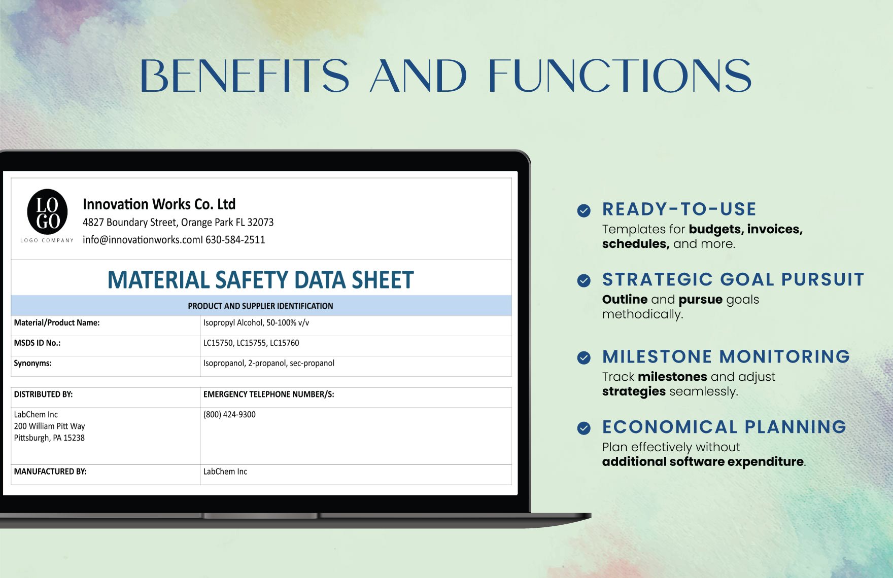 Material Safety Data Sheet Template