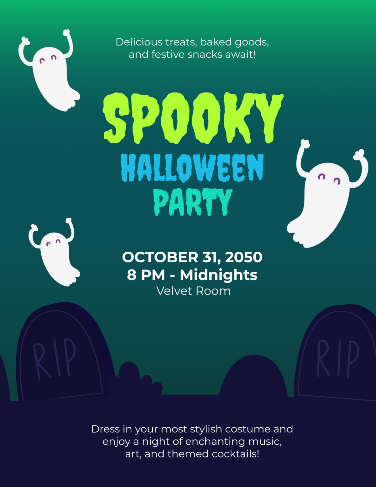 Aesthetic Halloween Party Flyer Template - Edit Online & Download