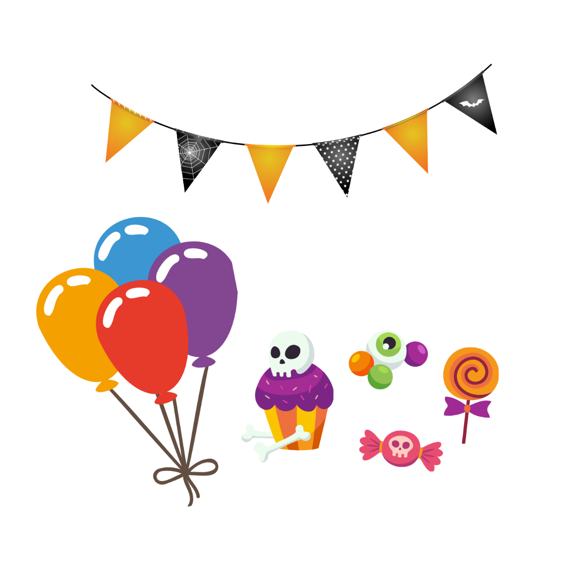 Free Colorful Halloween Party Clipart Template