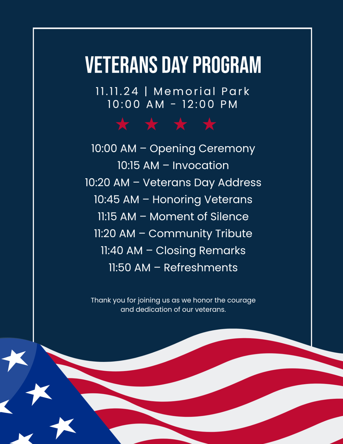 Veterans Day Program