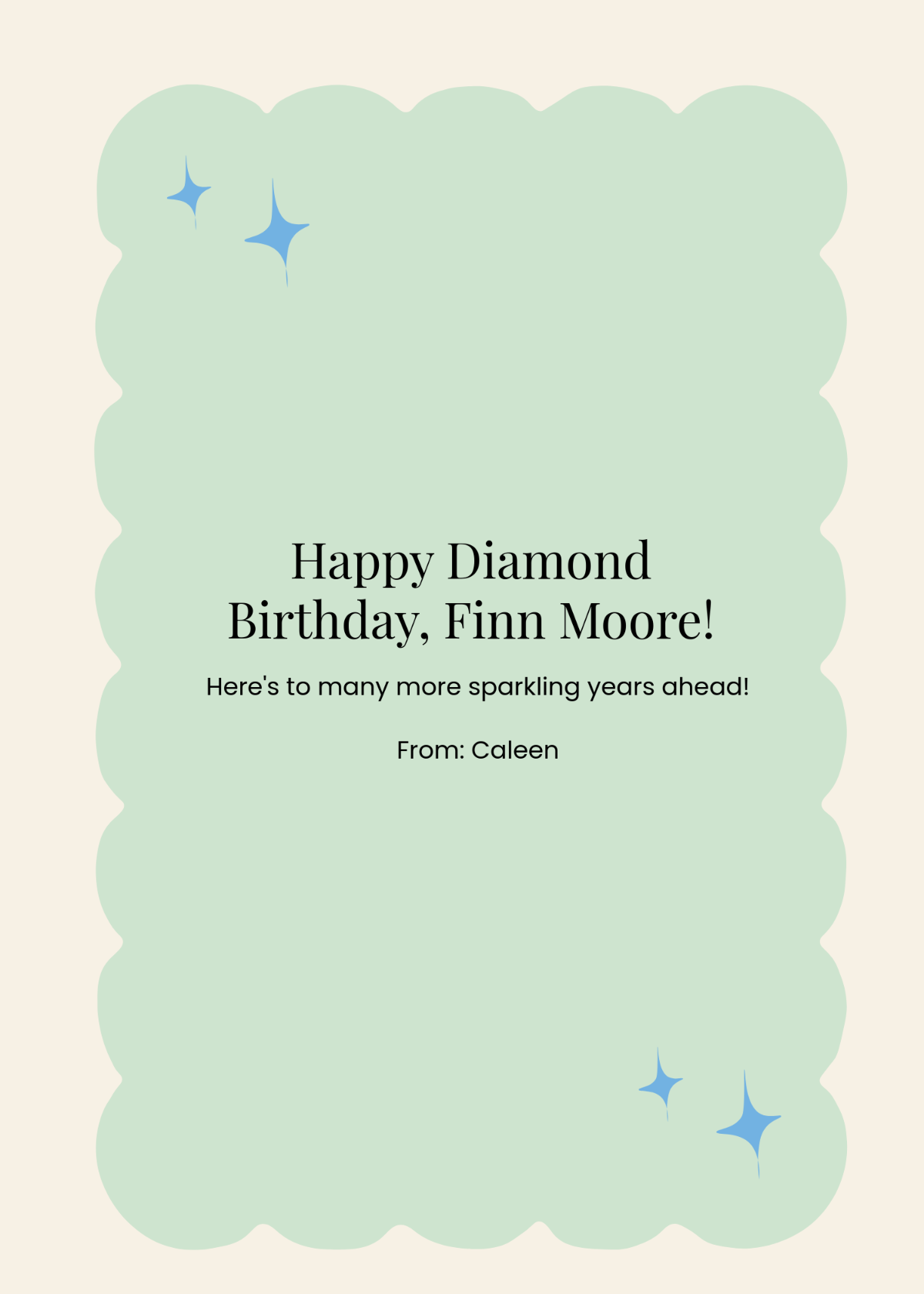 Diamond Birthday Greeting Card Template - Edit Online & Download