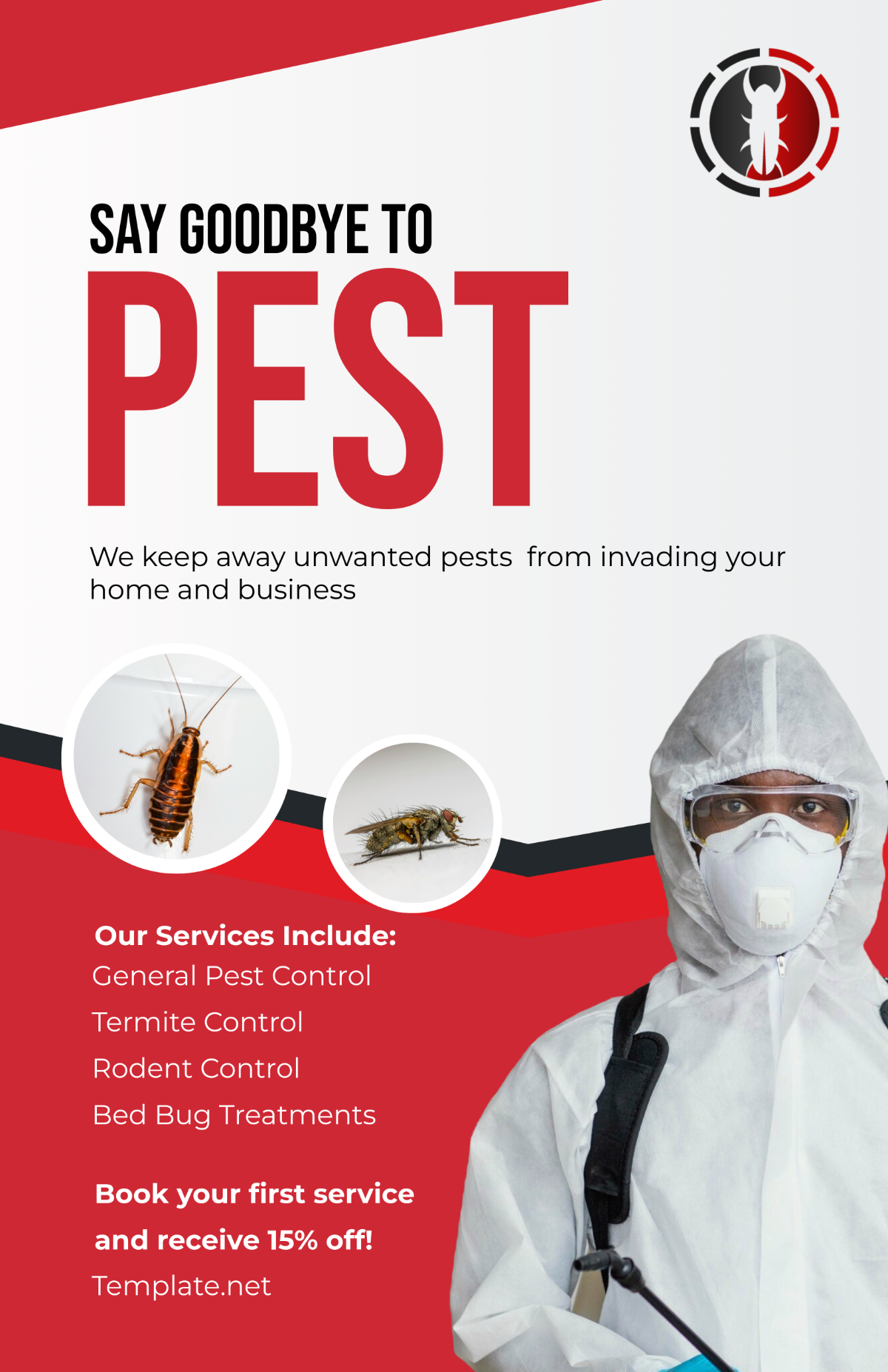 Pest Control Service Poster Template - Edit Online & Download